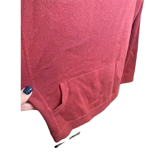 A.L.C. Red Acrylic Womens Sweater Size L Front Pockets Raglan Sleeves - Picture 3 of 8